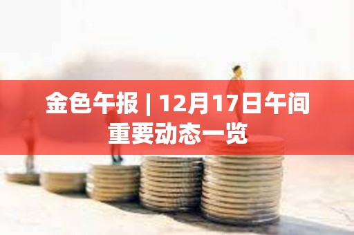 金色午報 | 12月17日午間重要動態一覽