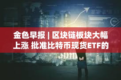 金色早報 | 區塊鏈板塊大幅上漲 批準比特幣現貨ETF的決定并未預示如何對待以太坊 金色早報 | 區塊鏈板塊大幅上漲 批準比特幣現貨ETF的決定并未預示如何對待以太坊