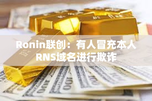 Ronin聯創：有人冒充本人RNS域名進行欺詐