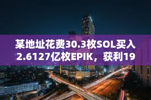 某地址花費(fèi)30.3枚SOL買入2.6127億枚EPIK，獲利195倍