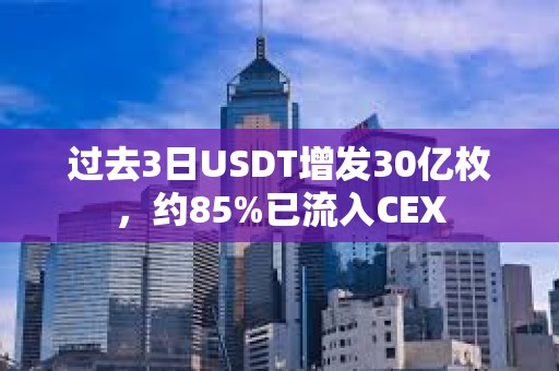 過(guò)去3日USDT增發(fā)30億枚，約85%已流入CEX