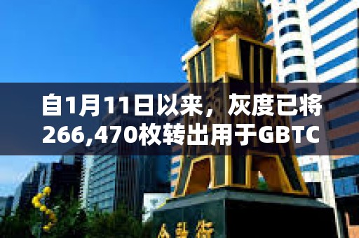 自1月11日以來，灰度已將266,470枚轉(zhuǎn)出用于GBTC贖回