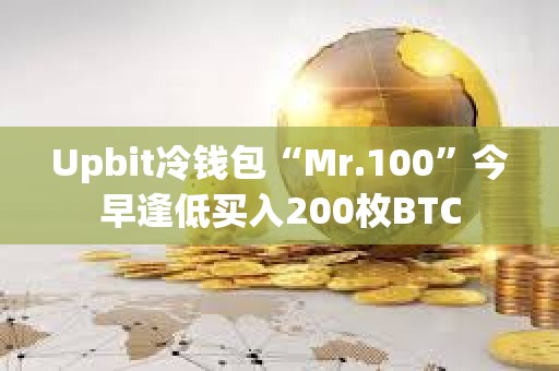 Upbit冷錢包“Mr.100”今早逢低買入200枚BTC