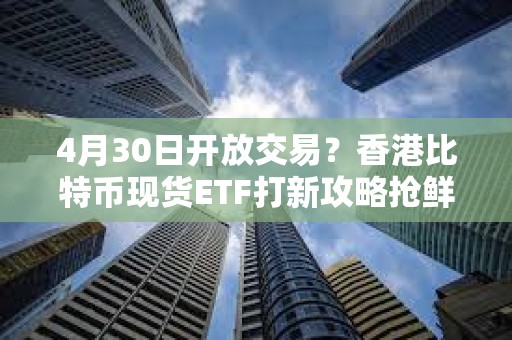 4月30日開放交易？香港比特幣現(xiàn)貨ETF打新攻略搶鮮看