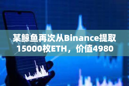 某鯨魚再次從Binance提取15000枚ETH，價值4980萬美元