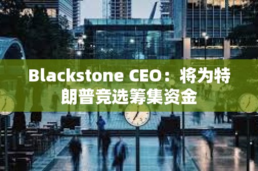 Blackstone CEO：將為特朗普競選籌集資金