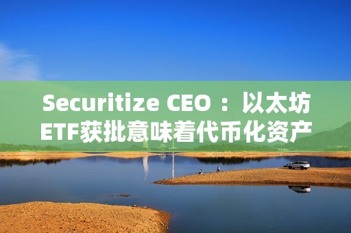 Securitize CEO ：以太坊ETF獲批意味著代幣化資產現在“完全安全”