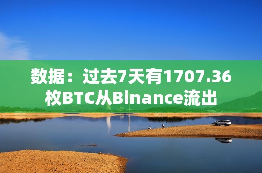數據：過去7天有1707.36枚BTC從Binance流出