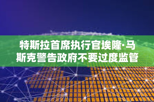 特斯拉首席執(zhí)行官埃隆·馬斯克警告政府不要過度監(jiān)管