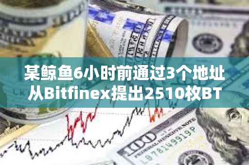 某鯨魚6小時前通過3個地址從Bitfinex提出2510枚BTC