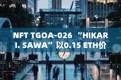 NFT TGOA-026 “HIKARI. SAWA”以0.15 ETH價格售出，較2年前高點下跌98%