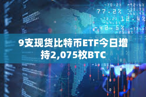 9支現貨比特幣ETF今日增持2,075枚BTC
