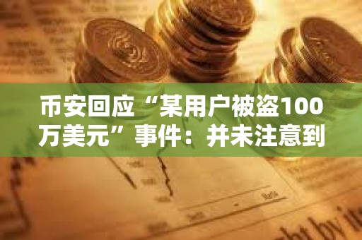 幣安回應“某用戶被盜100萬美元”事件：并未注意到AGGR插件的相關信息，無法進行賠償