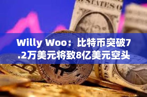 Willy Woo：比特幣突破7.2萬美元將致8億美元空頭頭寸被平倉