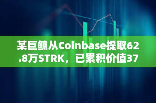 某巨鯨從Coinbase提取62.8萬STRK，已累積價值376萬美元STRK