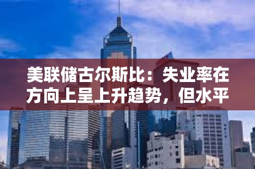 美聯儲古爾斯比：失業率在方向上呈上升趨勢，但水平仍然較低