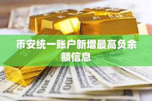 幣安統一賬戶新增最高負余額信息