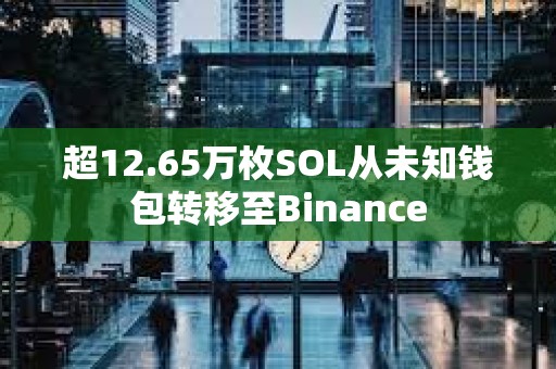 超12.65萬枚SOL從未知錢包轉移至Binance