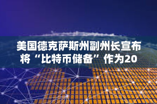 美國德克薩斯州副州長宣布將“比特幣儲備”作為2025年立法優先事項