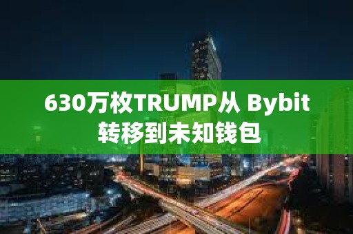 630萬枚TRUMP從 Bybit 轉移到未知錢包