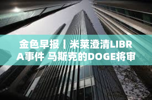 金色早報丨米萊澄清LIBRA事件 馬斯克的DOGE將審計SEC 金色早報丨米萊澄清LIBRA事件 馬斯克的DOGE將審計SEC