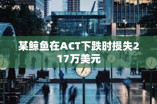 某鯨魚在ACT下跌時損失217萬美元