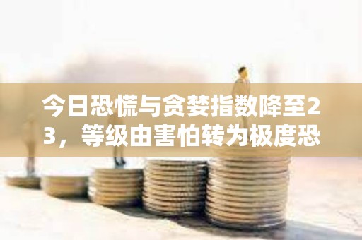 今日恐慌與貪婪指數降至23，等級由害怕轉為極度恐慌