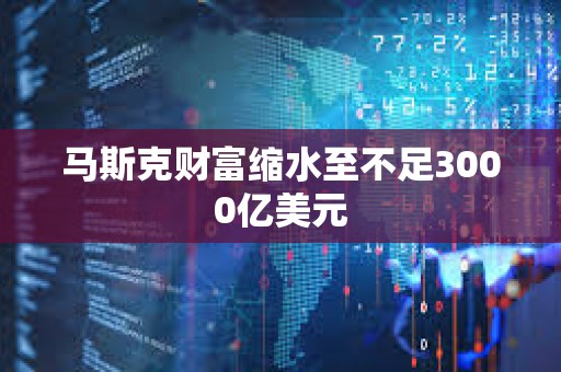 馬斯克財富縮水至不足3000億美元