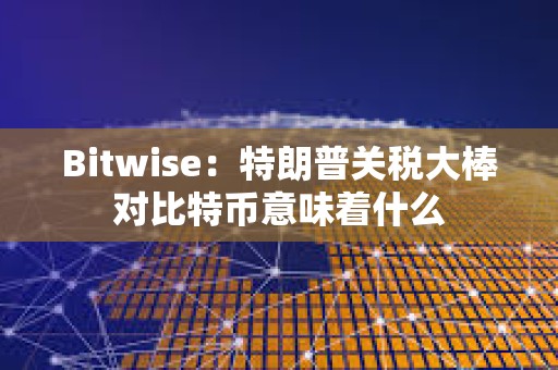 Bitwise：特朗普關稅大棒對比特幣意味著什么