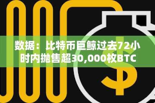 數據：比特幣巨鯨過去72小時內拋售超30,000枚BTC