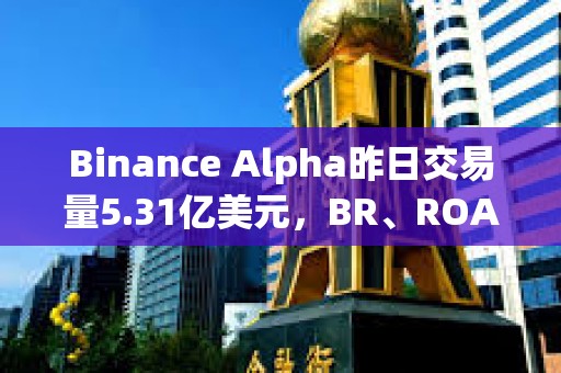 Binance Alpha昨日交易量5.31億美元，BR、ROAM、KOGE分列前三