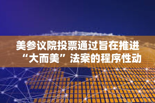 美參議院投票通過旨在推進“大而美”法案的程序性動議