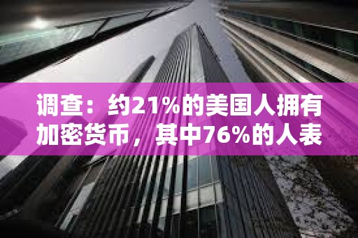 調查：約21%的美國人擁有加密貨幣，其中76%的人表示從中獲益