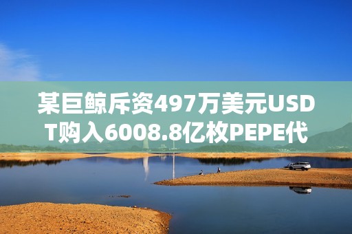 某巨鯨斥資497萬美元USDT購入6008.8億枚PEPE代幣