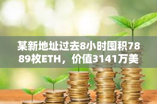 某新地址過去8小時囤積7889枚ETH，價值3141萬美元