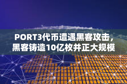PORT3代幣遭遇黑客攻擊，黑客鑄造10億枚并正大規(guī)模拋售