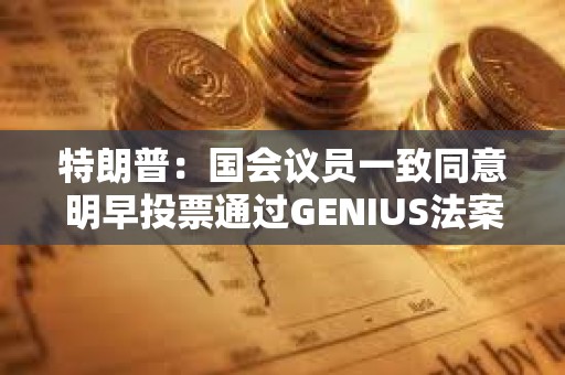 特朗普：國會議員一致同意明早投票通過GENIUS法案