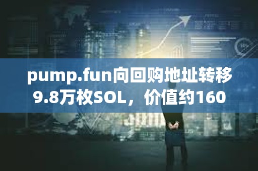 pump.fun向回購地址轉移9.8萬枚SOL，價值約1600萬美元