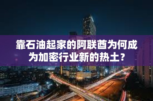 靠石油起家的阿聯酋為何成為加密行業新的熱土? 靠石油起家的阿聯酋為何成為加密行業新的熱土?