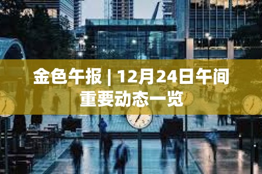 金色午報 | 12月24日午間重要動態一覽