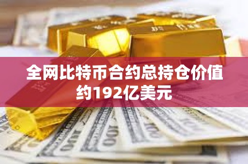 全網比特幣合約總持倉價值約192億美元
