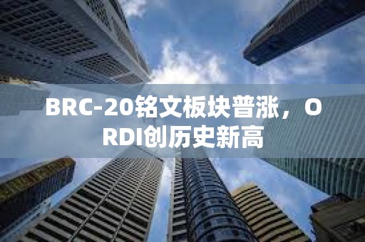 BRC-20銘文板塊普漲，ORDI創歷史新高