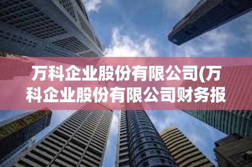 萬科企業股份有限公司(萬科企業股份有限公司財務報表分析) 萬科企業股份有限公司(萬科企業股份有限公司財務報表分析)