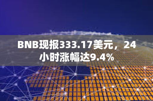 BNB現報333.17美元，24小時漲幅達9.4%