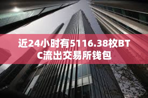 近24小時有5116.38枚BTC流出交易所錢包