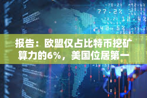 報告：歐盟僅占比特幣挖礦算力的6%，美國位居第一