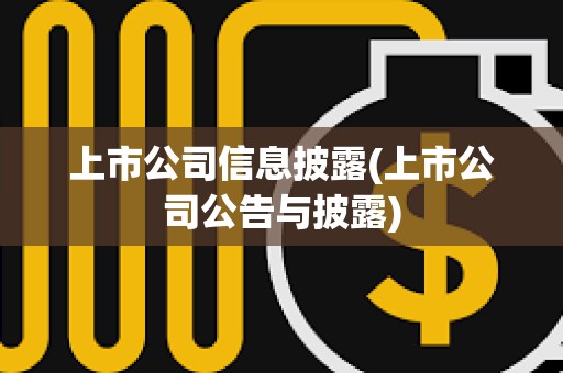 上市公司信息披露(上市公司公告與披露) 上市公司信息披露(上市公司公告與披露)
