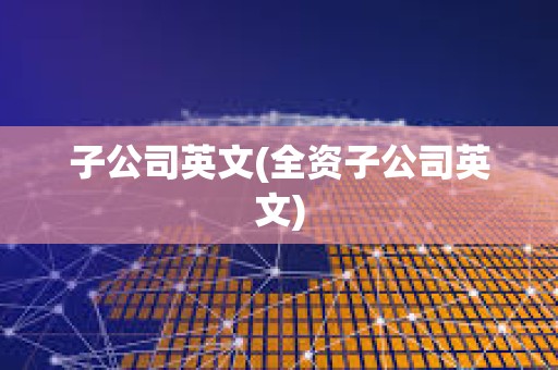 子公司英文(全資子公司英文)