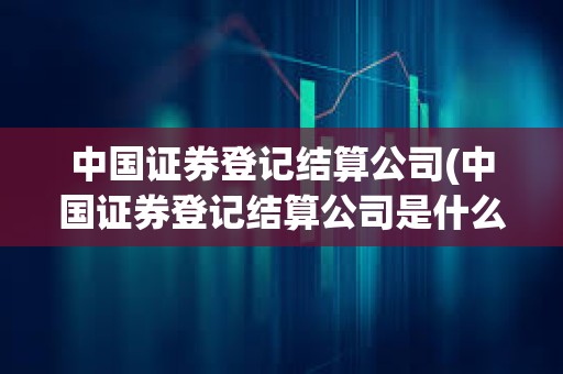 中國證券登記結算公司(中國證券登記結算公司是什么批準成立的)