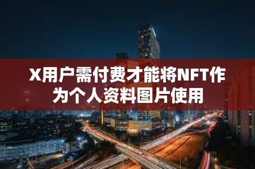 X用戶需付費才能將NFT作為個人資料圖片使用 X用戶需付費才能將NFT作為個人資料圖片使用